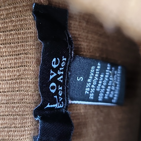 🅴 Love Ever After Ribbed Sweater Dress With Sheer Sleeves Size Small - Picture 5 of 6